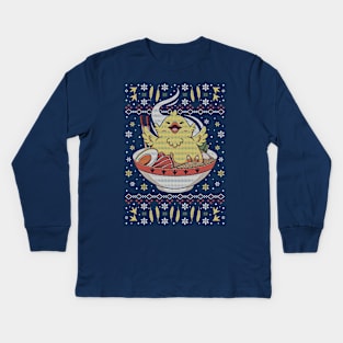 Fat Chocobo Ramen Christmas Kids Long Sleeve T-Shirt